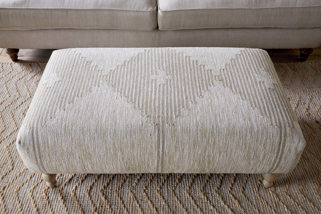 Aranya Upholstered Ottoman Natural