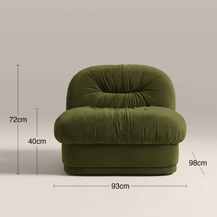 Bronte Accent Chair | Olive Green Sustainable Velvet