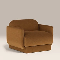 Connick Armchair | Caramel Brown Sustainable Mohair Velvet