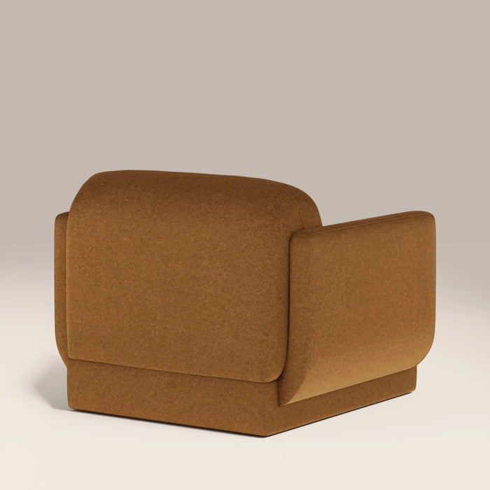 Connick Armchair Caramel Brown Sustainable Mohair Velvet