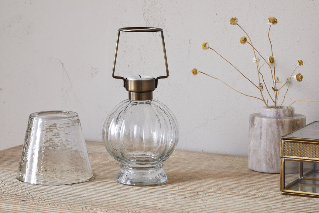 Adesola Glass Tealight Holder Lamp Clear