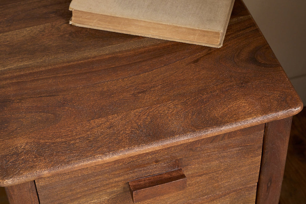 Anbu Acacia Bedside Table Washed Walnut