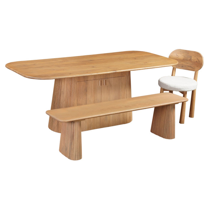 Austin Solid Wood 200cm Dining Table with Storage Sideboard