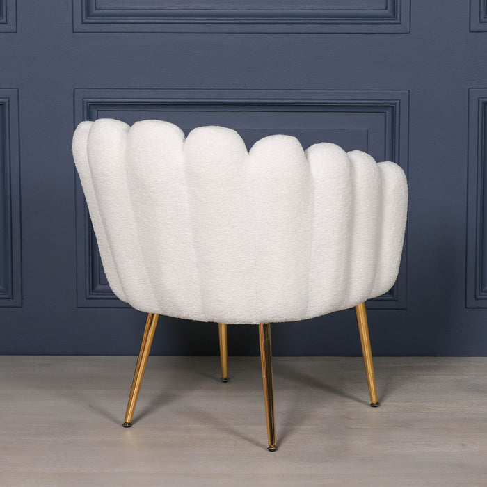 Boucle White Dining Bedroom Chair