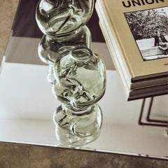 HKliving Gleam Glass High Vase | Olive