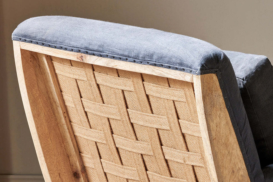 Abe Deconstructed Linen Armchair Charcoal