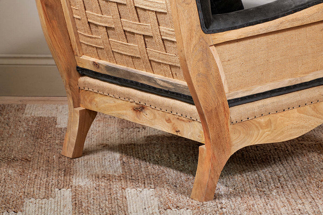 Abe Deconstructed Velvet Armchair Moss