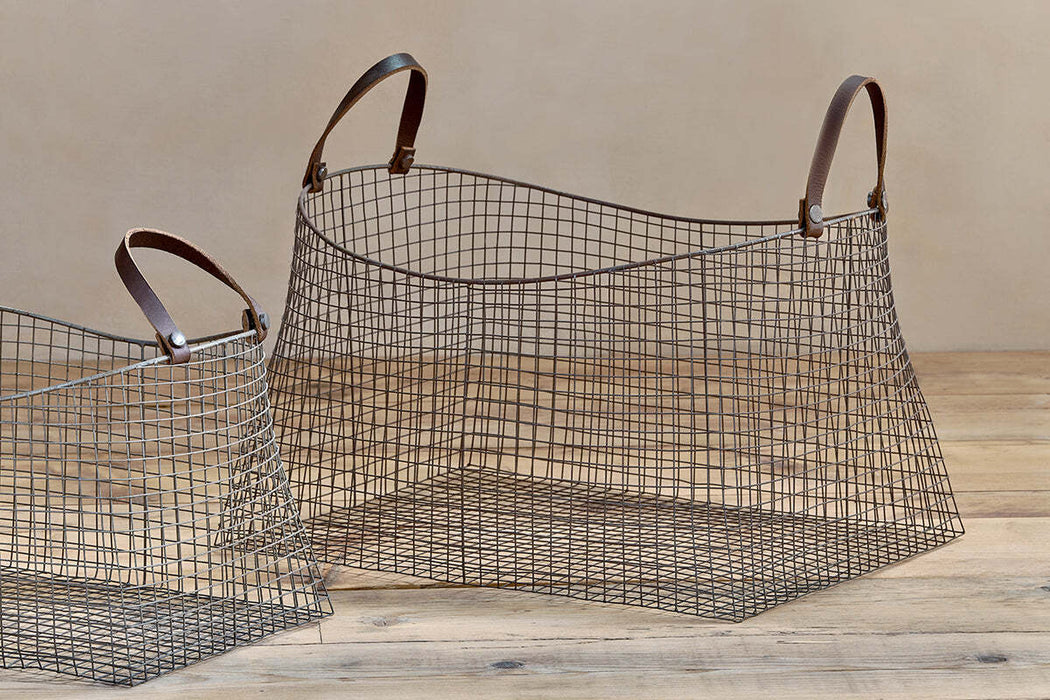 Adah Iron Baskets - Brown Set of 2