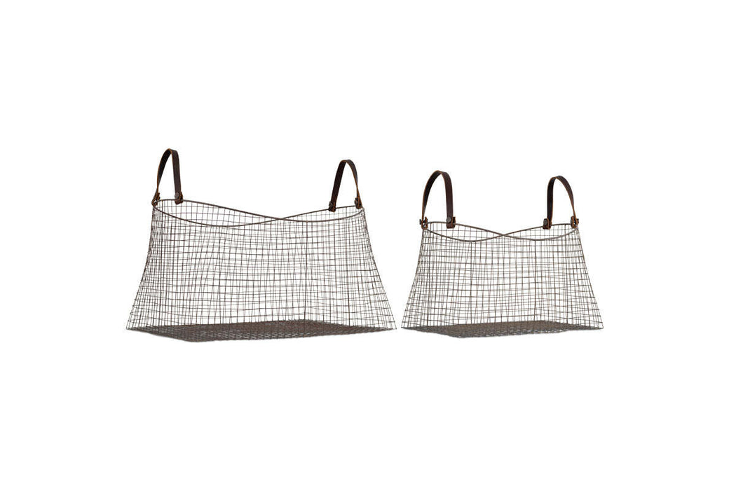 Adah Iron Baskets - Brown Set of 2