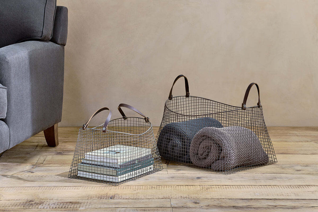 Adah Iron Baskets - Brown Set of 2