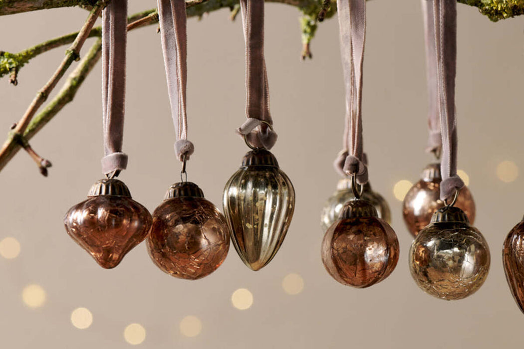 Adisa Bauble Jar - Antique Gold & Rust Set of 16