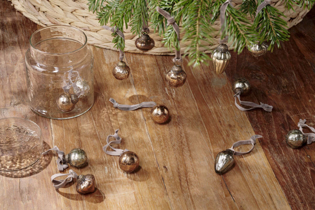 Adisa Bauble Jar - Antique Gold & Rust Set of 16