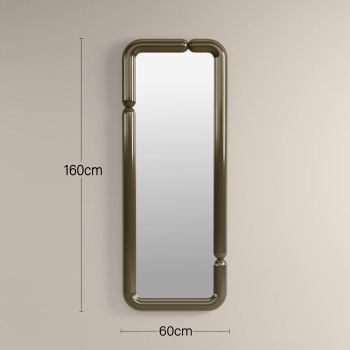 Alana Rectangle Full Length Mirror, 160 x 60 cm | High Gloss Clay Green