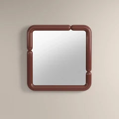 Alana Square Wall Mirror, 90 cm | High Gloss Burgundy
