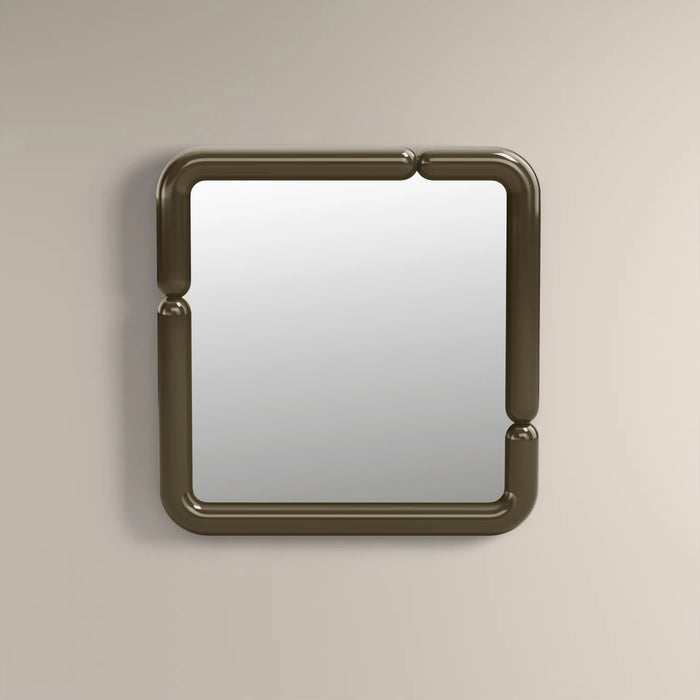 Alana Square Wall Mirror 90 cm High Gloss Clay Green