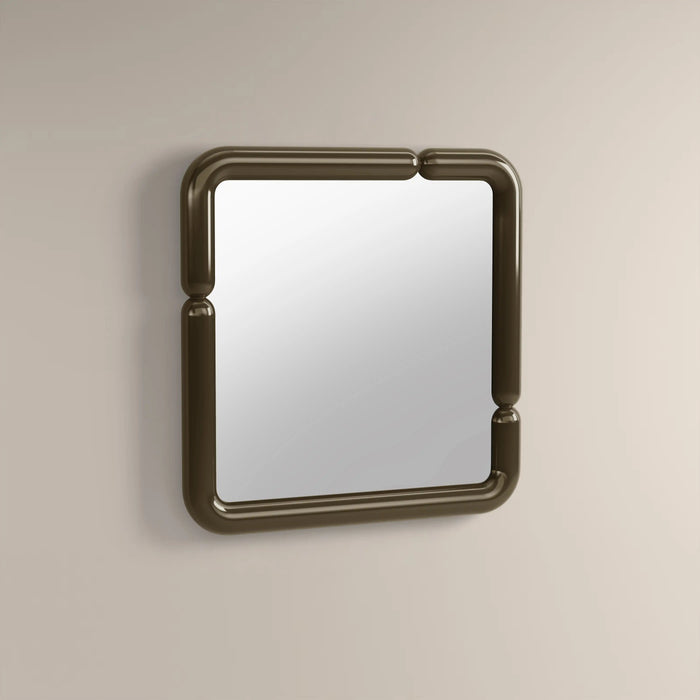 Alana Square Wall Mirror 90 cm High Gloss Clay Green