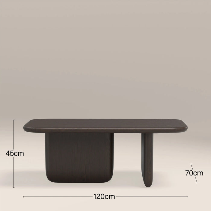 Aliza Rectangle Wooden Coffee Table Dark Walnut