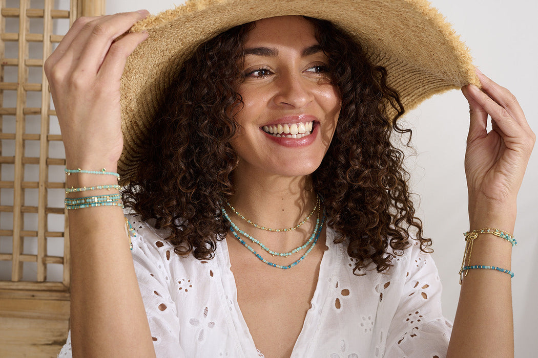 Allegra Amazonite and Apatite Gold Necklace