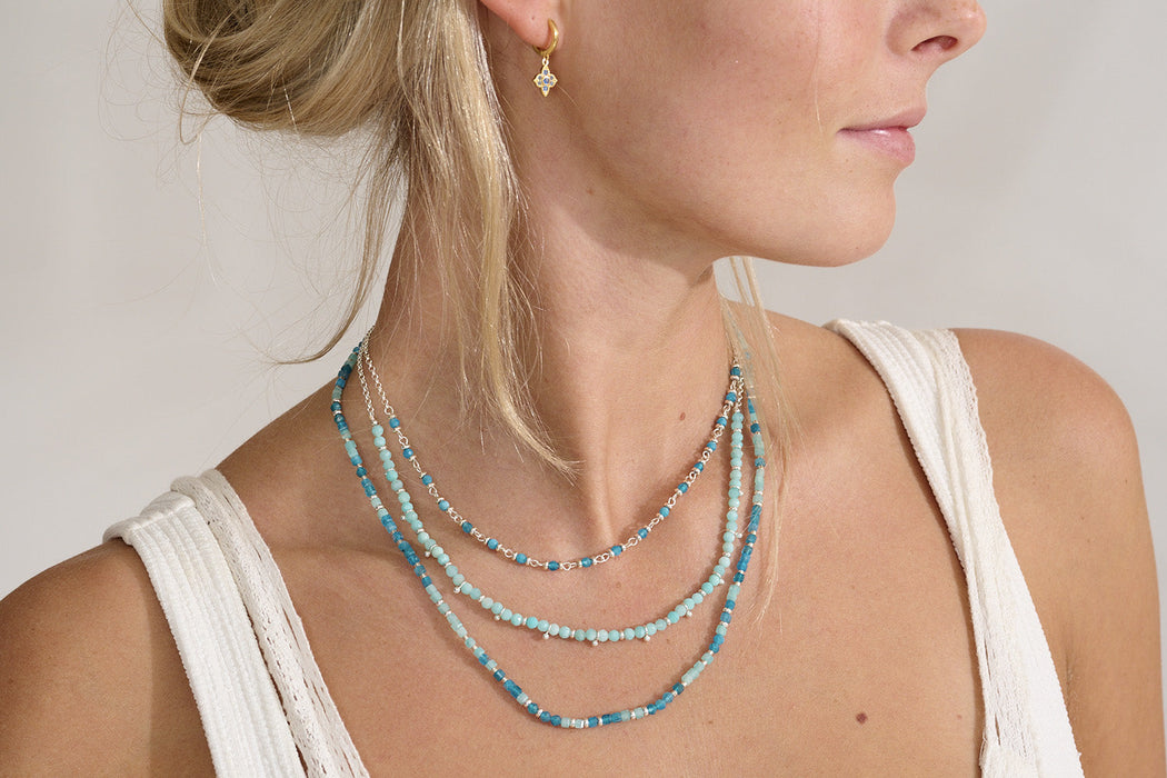 Allegra Amazonite & Apatite Silver Necklace