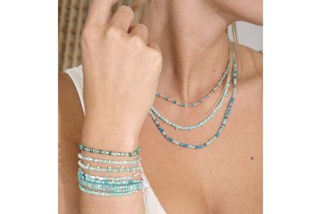 Allegra Amazonite & Apatite Silver Necklace