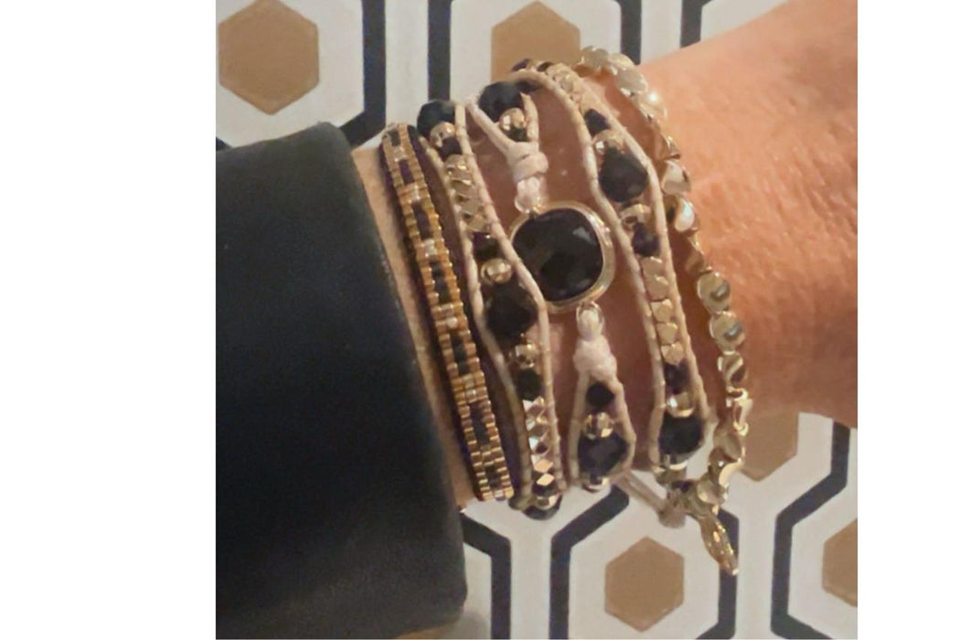 America Black Spinel Gemstone Wrap Bracelet