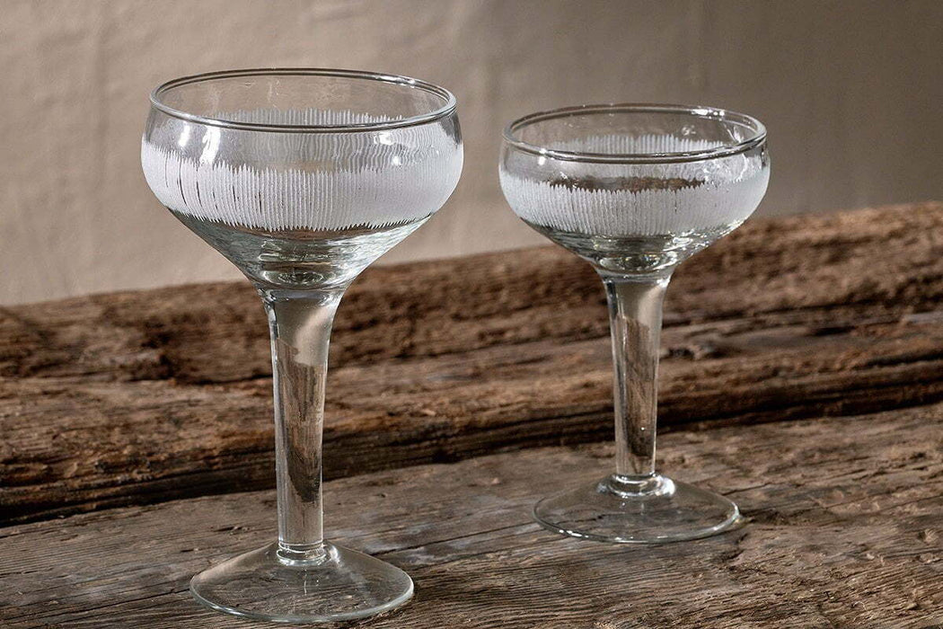 Anara Etched Champagne Glass Clear Set Of 4
