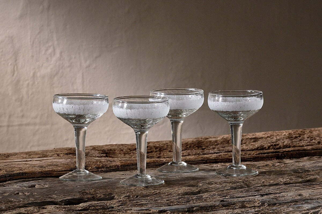 Anara Etched Champagne Glass Clear Set Of 4