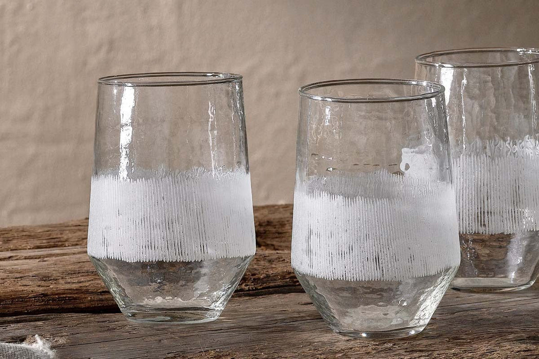 Anara Etched Tumbler Clear Set Of 4 Large