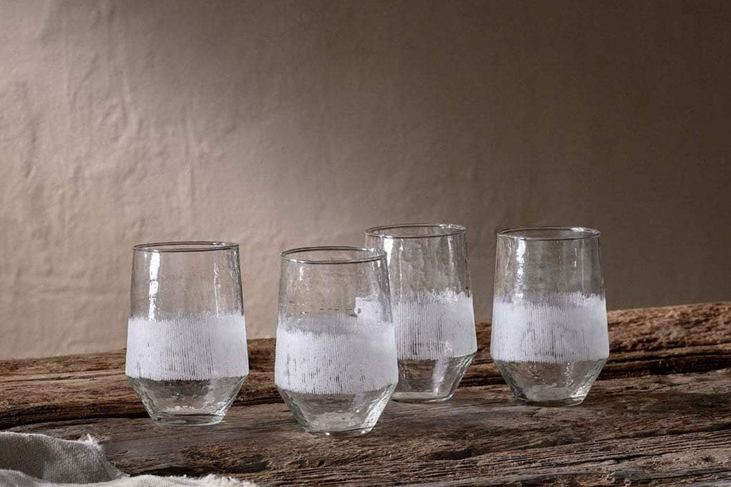 Anara Etched Tumbler Clear Set Of 4 Large