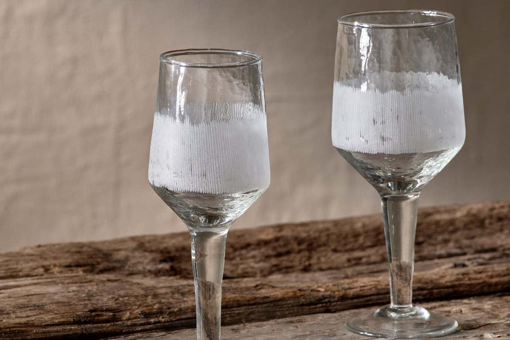 Anara Etched Wine Glass Clear Set Of 4 Large