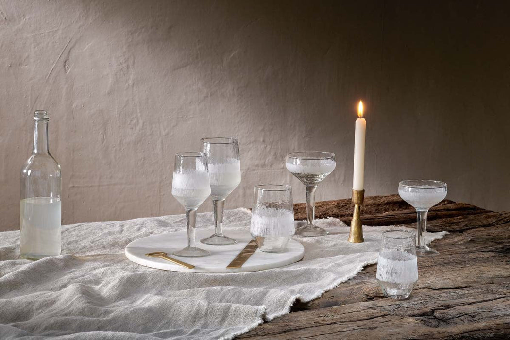 Anara Etched Wine Glass Clear Set Of 4 Large