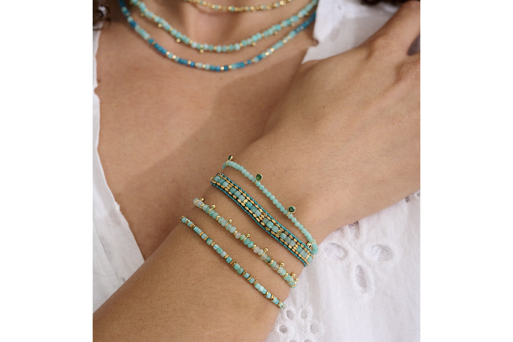 Anastasia Amazonite & Gold Beaded Friendship Bracelet
