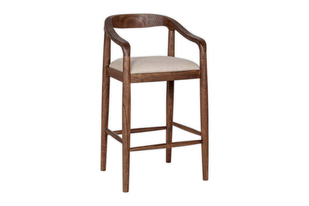 Anbu Acacia Upholstered Counter Chair - Washed Walnut