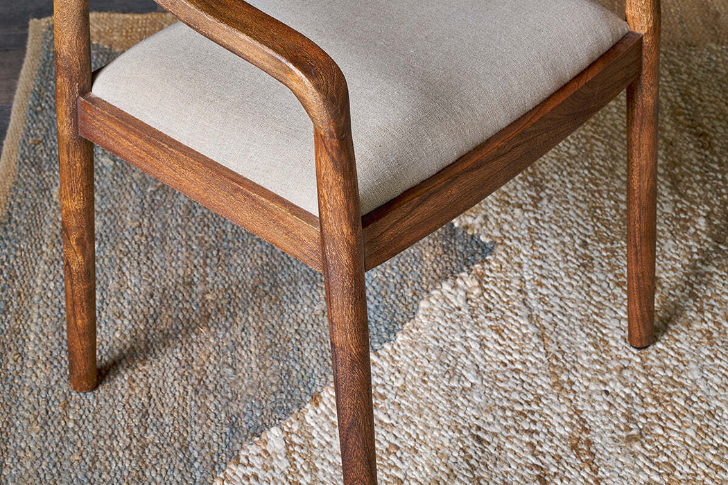 Anbu Acacia Upholstered Dining Chair Washed Walnut