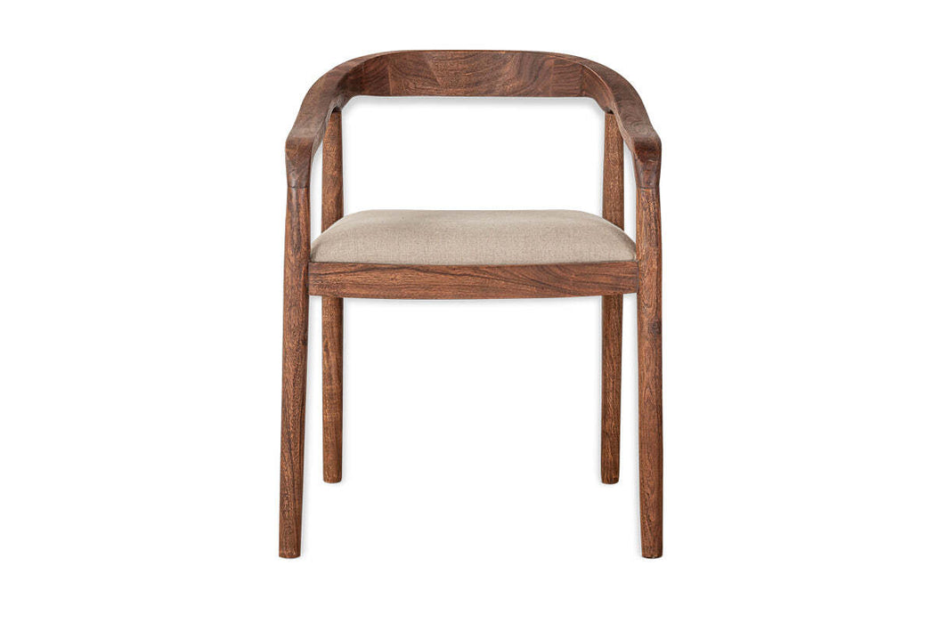 Anbu Acacia Upholstered Dining Chair - Washed Walnut