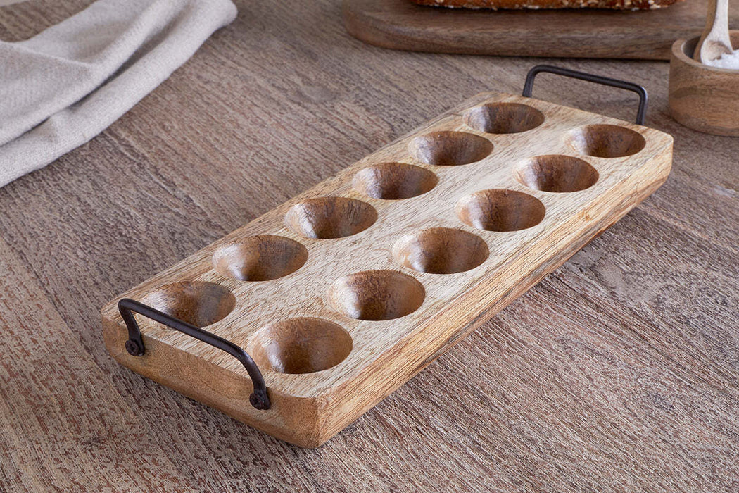 Anda Mango Wood Egg Holder Natural
