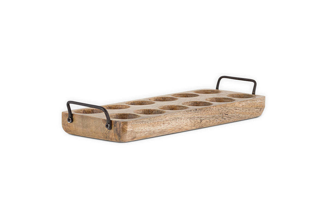 Anda Mango Wood Egg Holder - Natural
