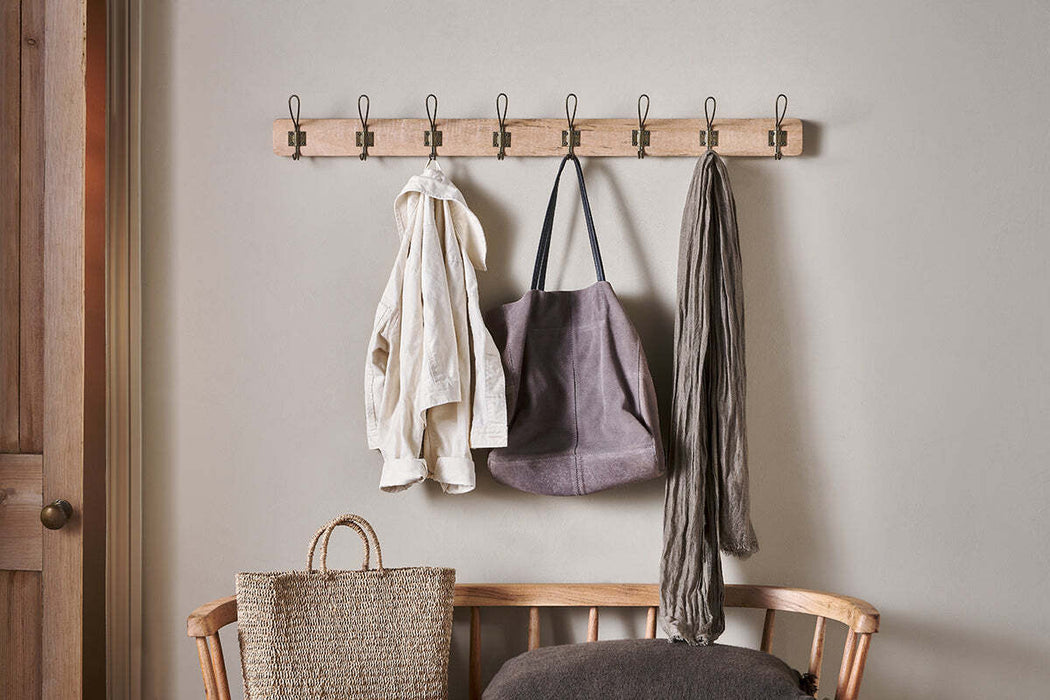 Ankita Mango Wood Iron Hooks Natural Antique Brass Large