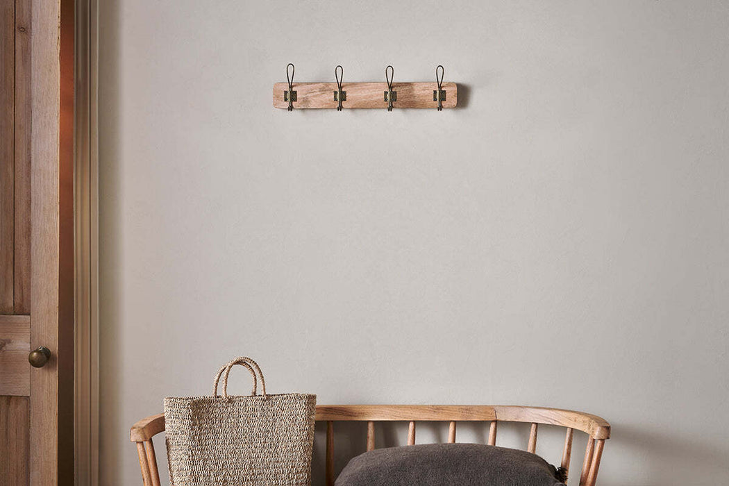 Ankita Mango Wood Iron Hooks Natural Antique Brass Small
