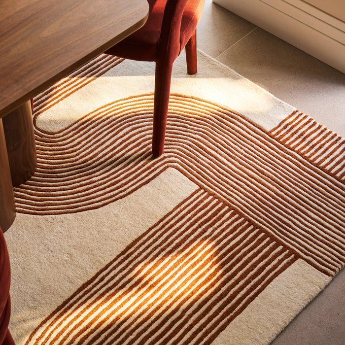 Archie Hand Tufted Wool Rug Beige & Brown
