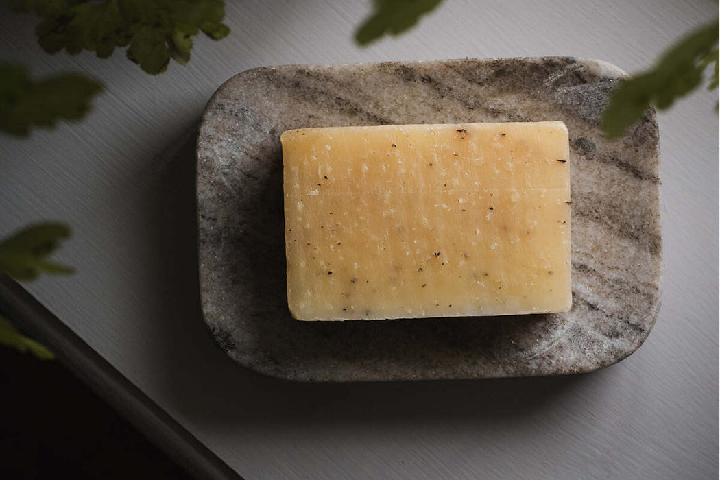 Asana Marble Soap Dish Grey