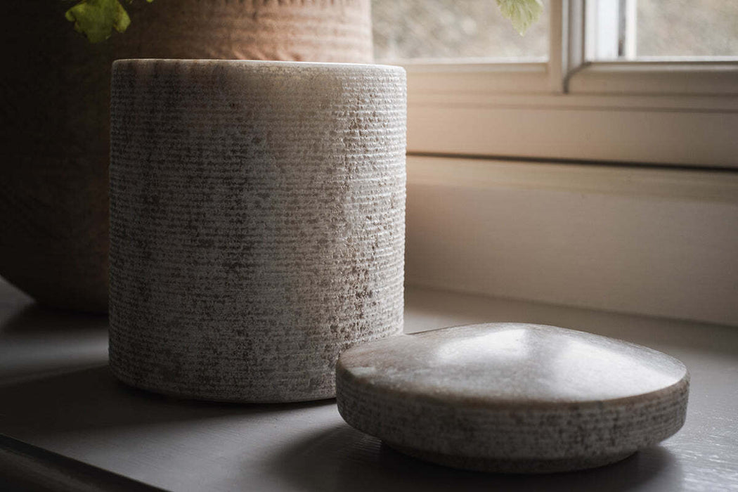 Asana Marble Storage Jar Grey