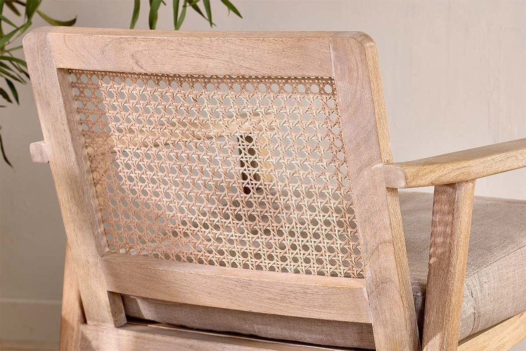 Atri Mango Wood Cane Occasional Chair