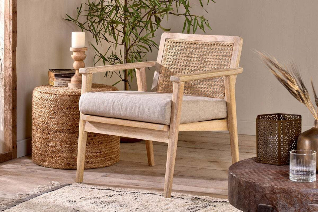 Atri Mango Wood Cane Occasional Chair