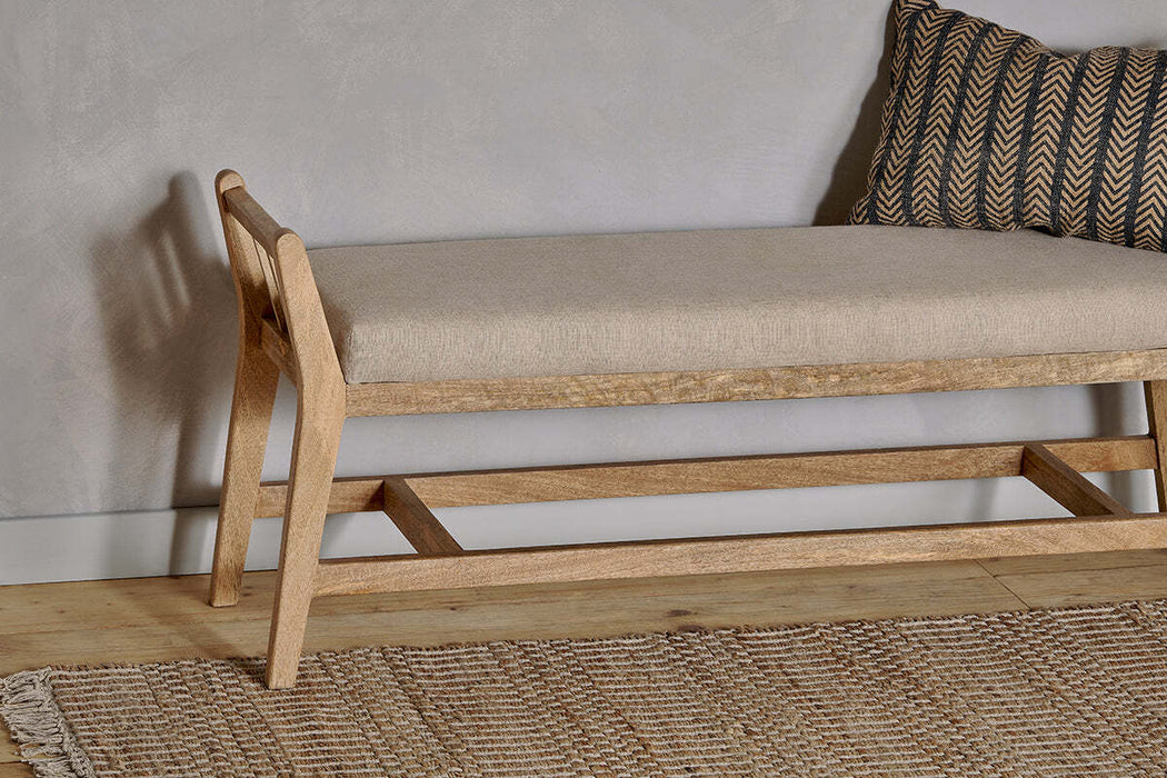 Avanthi Upholstered Sleigh Bench Natural
