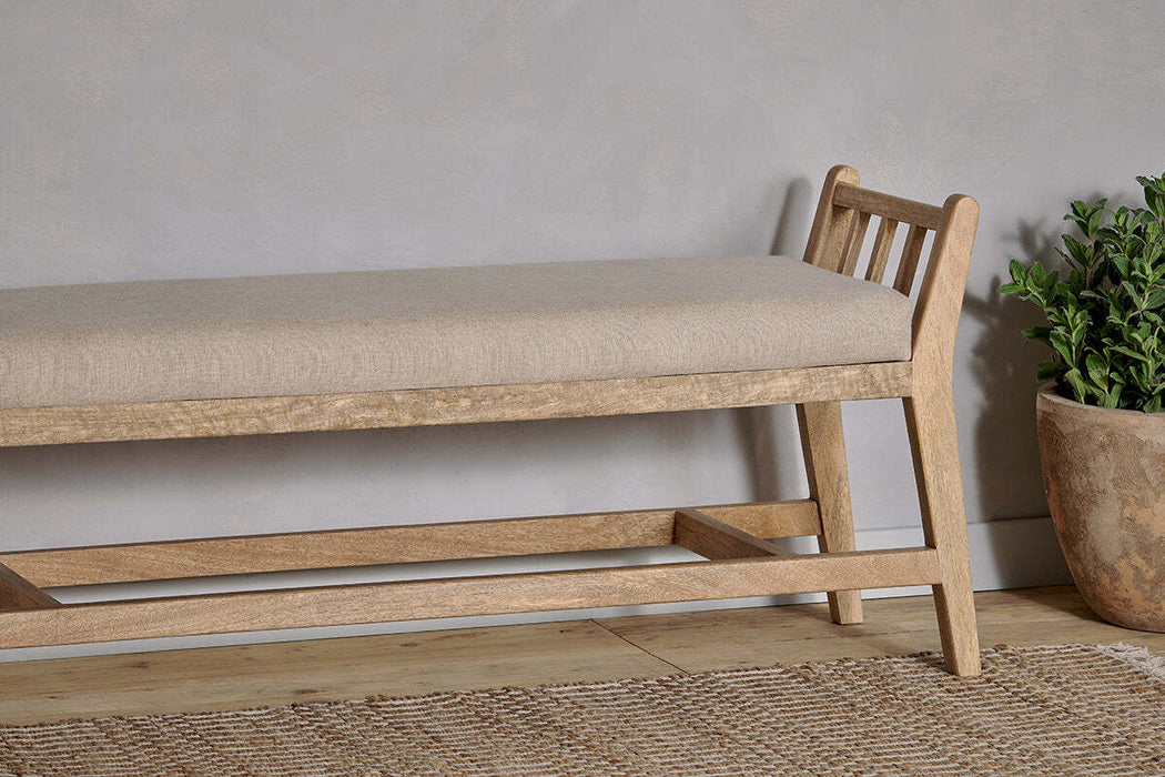 Avanthi Upholstered Sleigh Bench Natural