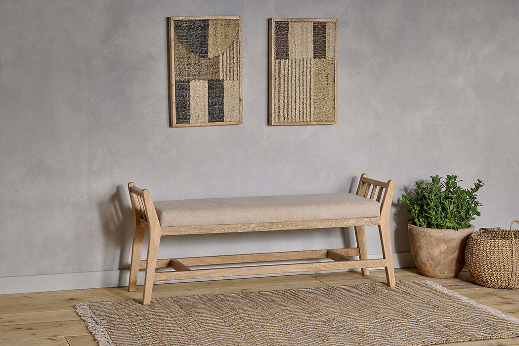 Avanthi Upholstered Sleigh Bench Natural