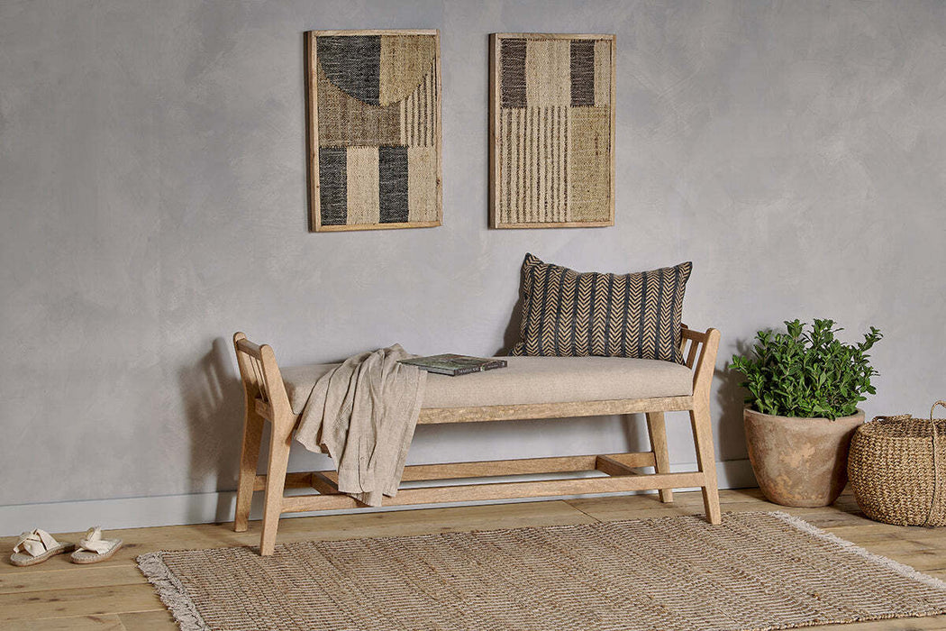 Avanthi Upholstered Sleigh Bench Natural
