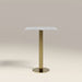 Rafferty 2 Seat Square Bar Table | White Marble & Brass