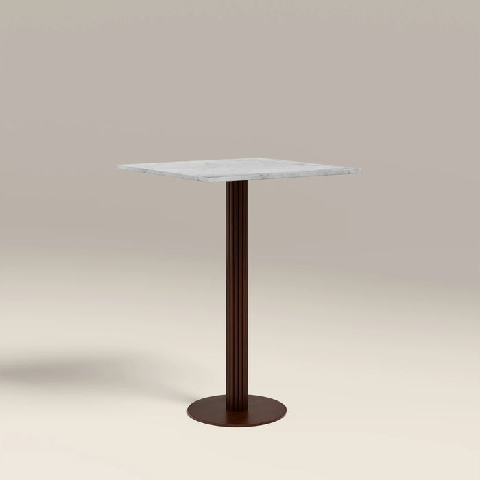 Rafferty 2 Seat Square Bar Table White Marble & Walnut